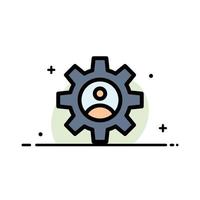 Gear Controls Profile Use  Business Flat Line Filled Icon Vector Banner Template