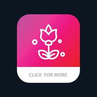 Bouquet Flowers Present Mobile App Button Android and IOS Line Version vector