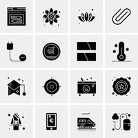 16 iconos universales de negocios vector ilustración de icono creativo para usar en proyectos relacionados con la web y dispositivos móviles