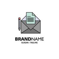 Mail Message Fax Letter Business Logo Template Flat Color vector