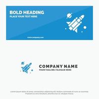 Fly Missile Science SOlid Icon Website Banner and Business Logo Template vector