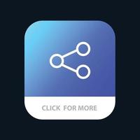 Media Share Social Sharing Mobile App Button Android and IOS Line Version vector