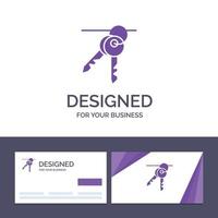 Creative Business Card and Logo template Hotel Key Room Keys Vector Illustration