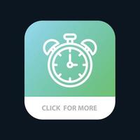 Alarm Clock Education Time Mobile App Button Android and IOS Line Version vector