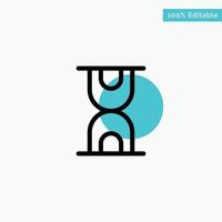 Glass Hour Loading turquoise highlight circle point Vector icon