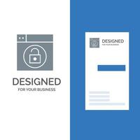 Web Design Lock Unlock Grey Logo Design and Business Card Template vector