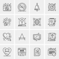 16 Universal Business Icons Vector Creative Icon Illustration to use in web and Mobile Related proje