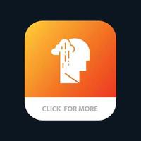 Depression Grief Human Melancholy Sad Mobile App Button Android and IOS Glyph Version vector