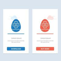 huevo amor corazón pascua azul y rojo descargar y comprar ahora plantilla de tarjeta de widget web vector