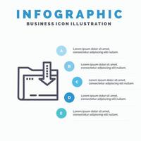 descarga de carpeta plantilla de infografía azul de flecha de computación plantilla de icono de línea de vector de 5 pasos