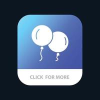 globos vuelan primavera botón de aplicación móvil versión de glifo de android e ios vector