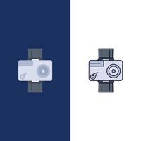 camera action digital video photo Flat Color Icon Vector