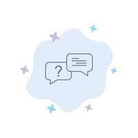 Chat Bubble Popup Message Blue Icon on Abstract Cloud Background vector