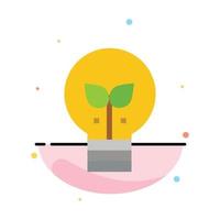 Eco Idea Lamp Light Abstract Flat Color Icon Template vector