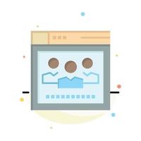 Browser Network Web Education Abstract Flat Color Icon Template vector