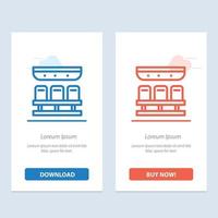 Seats Train Transportation Travel  Blue and Red Download and Buy Now web Widget Card Template vector