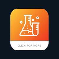 Flask Tube Lab Science Mobile App Button Android and IOS Line Version vector