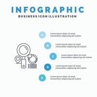 Search Location Finder Graph  Line icon with 5 steps presentation infographics Background vector