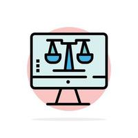 Digital Law Online Computer Technology Screen Abstract Circle Background Flat color Icon vector