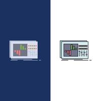control equalizer equalization sound studio Flat Color Icon Vector