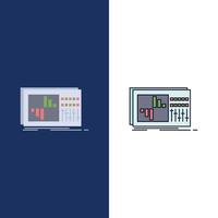 control equalizer equalization sound studio Flat Color Icon Vector