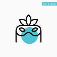 Costume Mask Masquerade turquoise highlight circle point Vector icon