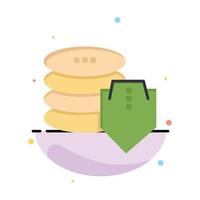 Shield Dollar Security Secure Abstract Flat Color Icon Template vector