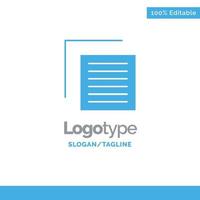 Document File User Interface Blue Solid Logo Template Place for Tagline vector