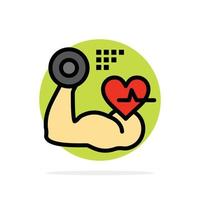 Growth Muscle Heart Beat Abstract Circle Background Flat color Icon vector