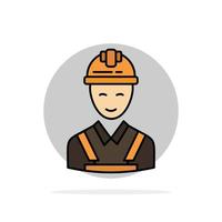 Worker Building Carpenter Construction Repair Abstract Circle Background Flat color Icon vector