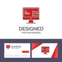 Creative Business Card and Logo template Computer Construction Repair Lcd Design Vector Illustration