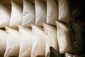 light pillows in  row close-up in the store photo