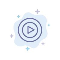 Studio Play Video mp4 Blue Icon on Abstract Cloud Background vector