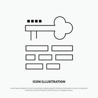 Key Lock Layout Login Line Icon Vector