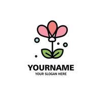 Flower Floral Nature Spring Business Logo Template Flat Color vector