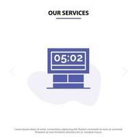 Our Services Board Game Score Scoreboard Solid Glyph Icon Web card Template vector