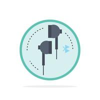 Headphone ear phone bluetooth music Flat Color Icon Vector