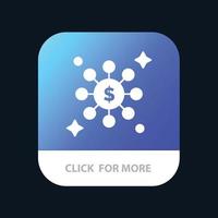 Dollar Share Network Mobile App Button Android and IOS Glyph Version vector