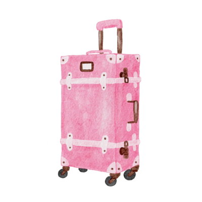 Watercolor Suitcase Elements Painted PNG Bags Trucks