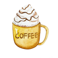 espresso batido aquarela png