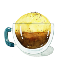 mocha de ilustração em aquarela png