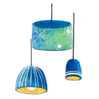 Watercolor Boho style pendant lamp. png