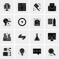 16 iconos universales de negocios vector ilustración de icono creativo para usar en proyectos relacionados con la web y dispositivos móviles