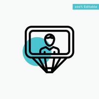 User Profile Id Login turquoise highlight circle point Vector icon