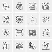 16 iconos de negocios universales vector ilustración de icono creativo para usar en proyectos relacionados con la web y dispositivos móviles