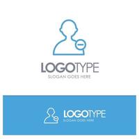 Basic Interface User Blue outLine Logo with place for tagline vector