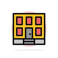 Building Home House Construction Abstract Circle Background Flat color Icon vector