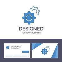 tarjeta de visita creativa y plantilla de logotipo engranaje engranajes configuración vector ilustración