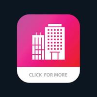 diseño de icono de aplicación móvil de servicio a domicilio de edificio de hotel vector
