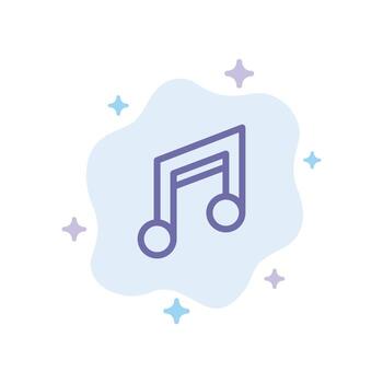 App Basic Design Mobile Music Blue Icon on Abstract Cloud Background vector